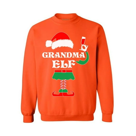 Awkward Styles Grandma Elf Christmas Sweatshirt Funny Elf Suit Grandma Christmas Sweater for Party Family Elf Christmas Sweater Grandma Elf Christmas Holiday Sweatshirt Xmas Gifts for