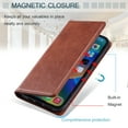 thumbnail image 5 of Allytech Wallet Case Compatible with iPhone 15 Pro Max, [Magnetic Closure] [Card Slots] [Kickstand Function] PU Leather Soft TPU Inner Shockproof Anti-Drop Protective Case - Brown, 5 of 8