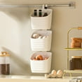 thumbnail image 6 of Wall Mounted Storage Basket - Multi-Layer Plastic Storage Organizer for Bathroom & Kitchen, Space-Saving Hanging Basket with Detachable Hook, Beige, 22.8x19.5x10cm, 6 of 6