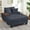 Dark Gray, variant on Chaise Lounge Chair Indoor with 180°Rotating Table and USB Ports, Corduroy Sleeper Sofa Bed with Bluetooth Speaker and Cup Holder for Living Room, Black