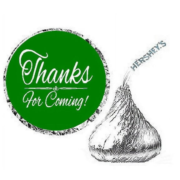 216ct Green Thanks for Coming Party Favor Candy Decoration Stickers Labels Fits Kisses Chocolates Party Favors Envelope