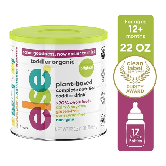 Else Nutrition Toddler Formula 12-36 Months - Organic, Plant-Based, Soy & Dairy Free (22oz, 1-Pack)
