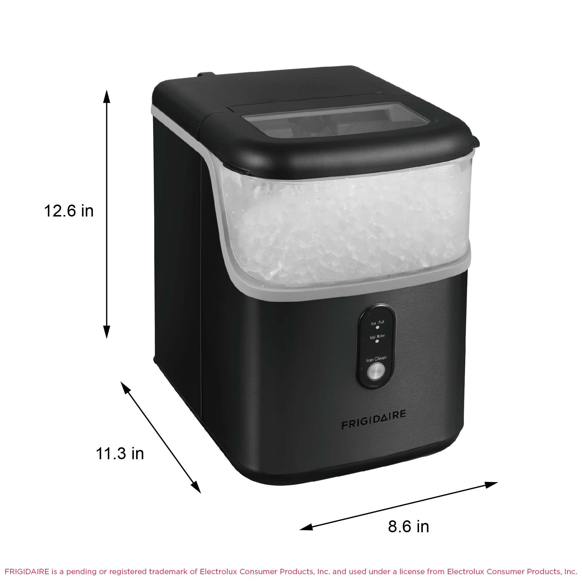 Frigidaire 33 lbs. Countertop Nugget Ice Maker, Self-Cleaning Ice Machine with Touch Controls, Black Stainless Steel