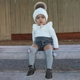 thumbnail image 3 of Newborn Baby Girls Wool Knitting Tops Romper Shorts Outfits Set 0-24M, 3 of 4