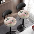 thumbnail image 3 of Renewold Round Bar Stool Cover 2 Pack Non-Slip Bar Stool Cushion Cover Vanity Seat Slipcovers for Home Bar Decoration, 13"-15", Retro Hummingbird Flower Beige, 3 of 6