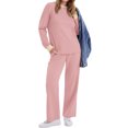 thumbnail image 6 of UVN Outfit Sets for Women Fall Winter Long Sleeve Tops and Pants Two Piece Lounge Sets Vacation Travel Sweatsuit Tracksuit, 6 of 8