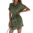 thumbnail image 2 of Camisa de manga corta,Vestido camisero de mujer Vestido de oficina puro Vestido con botones Diseño elevado, 2 of 6