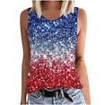 thumbnail image 2 of American Flag Tank Top for Women Red White and Blue Tank Top Fourth of July Tank Tops for Women 4th of July Top Women's Casual Lndependence Day Print Sleeveless Tank, 2 of 4