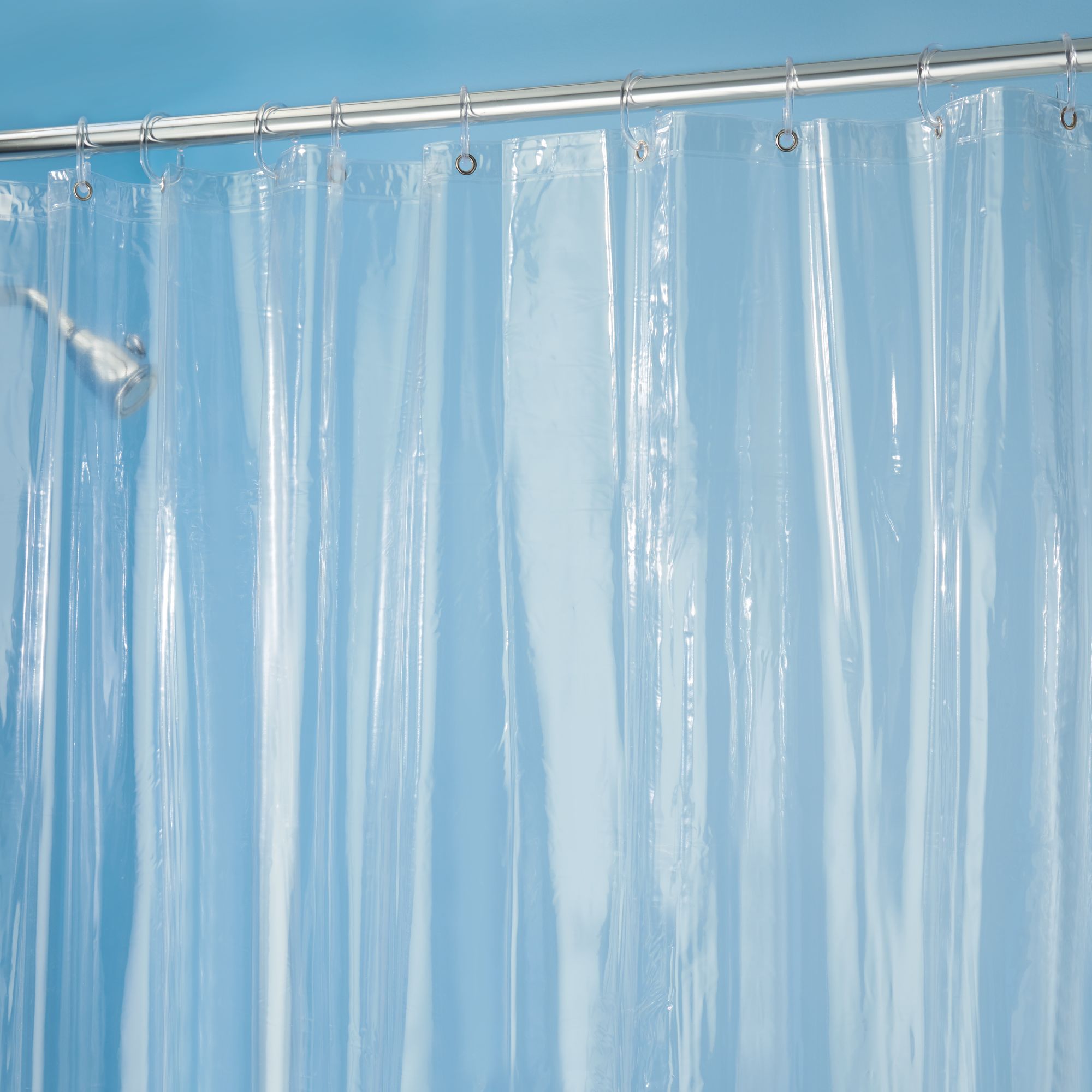 iDesign Vinyl Shower Curtain, Mold- and Mildew-Resistant Water ...