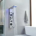 thumbnail image 3 of 4-Jet Rainfall Shower Panel System with Rainfall Waterfall Shower Head and Shower Wand With LED light in Black Nickel, 3 of 14