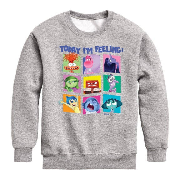 Inside Out - Today, I'm Feeling Grid Boys' Graphic Long Sleeve Fleece Sweatshirt
