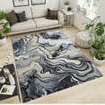 thumbnail image 2 of 5x6ft Black and Grey Ink Texture Area Rug, Abstract Fluid Marble Art Washable Carpet, with Non-Slip Backing Large Rugs for Living Room Bedroom Dinning Room, 2 of 7