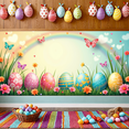 thumbnail image 6 of LUUFILx Spring Easter Eggs Butterflies Tulip Flowers Backdrop Beautiful Festive Banner Photography Props Event Party Background Holiday Decor, 6 of 7