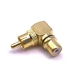thumbnail image 5 of 1pair All copper New 2 Pcs Copper L-shaped RCA Right Angle Elbow 90 Degree Male Conversion Head 1 Male 1 Female Wall Signal Cable Treasure, 5 of 5