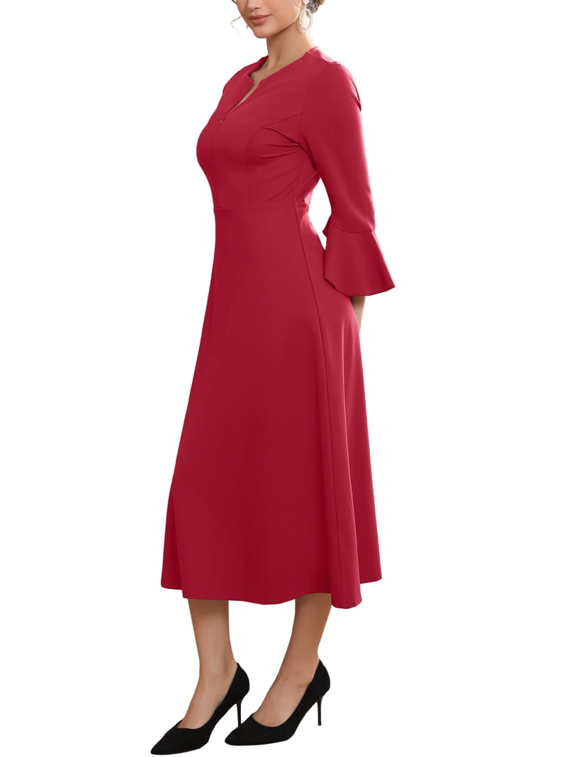 burgundy office dress Victorian Ladies Burgundy/Red Cotton Dress (Size L) | Dickens | Downton Abbey