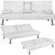 thumbnail image 1 of Modern Faux Leather Sofa Bed Convertible Folding Futon With Armrest Home Recliner Home Furniture for Living Living Room Sofas My Lux Decor Round, 1 of 8