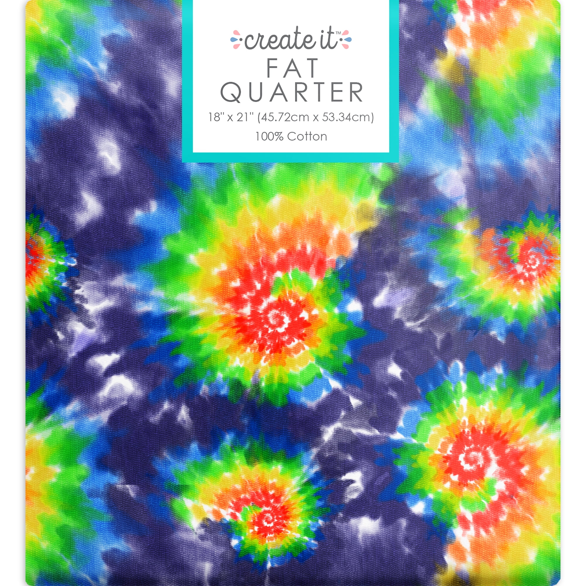 Create It 18"X21" Cotton Tie dye Precut Sewing & Craft Fabric, Multicolor 10 Pieces