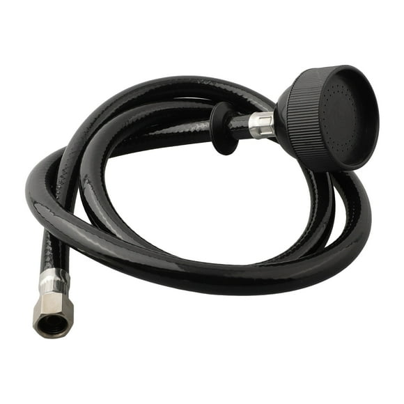 MYG Black Rubber Shampoo Bowl Nozzle with Brass Accessories, 1/2 Inch High Density Rubber Hose for Salon, Spa, and Barber Shop Use