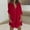 Red, variant on Womens Solid Color V Neck Loose Blouse Long Sleeve Casual Work Tunic with Pocket