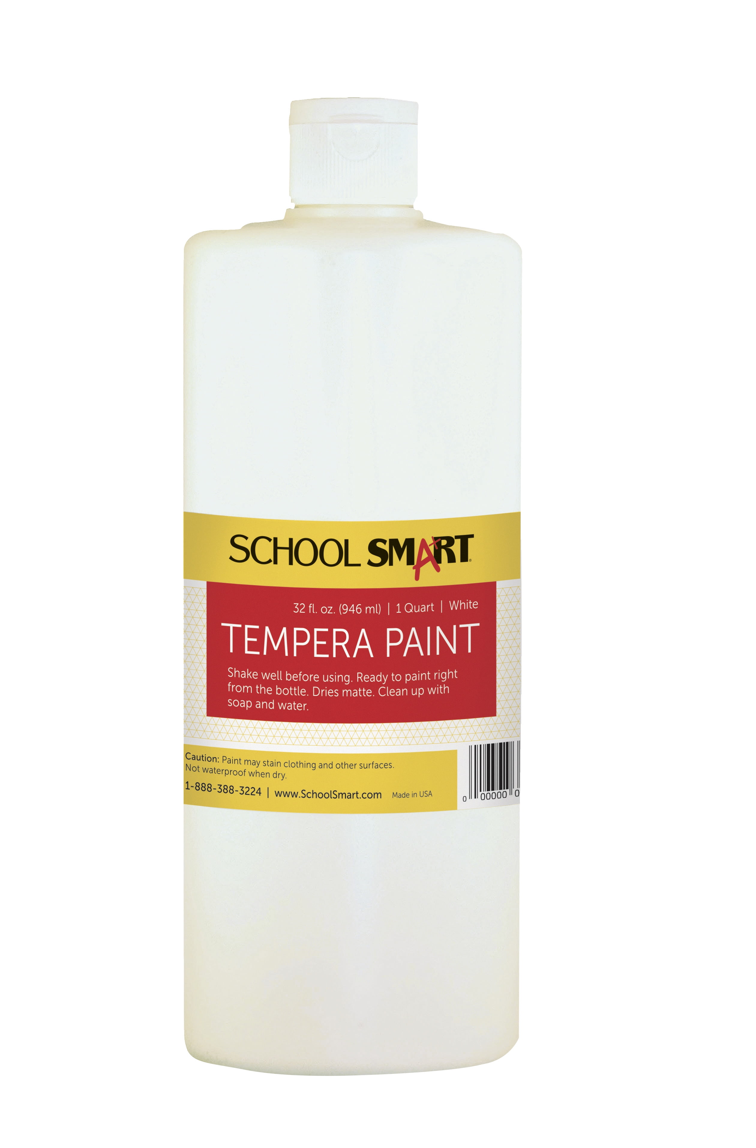 School Smart NonToxic MultiPurpose Liquid Tempera Paint, 1 qt Plastic