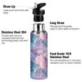 thumbnail image 3 of Yayeee 20oz Insulated Water Bottle Double Wall Stainless Steel with Flip Straw Lid, Pink Marble Pattern, 3 of 7