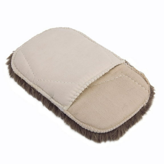 Leather Cleaning Glove for Shoe and Bag Polishing with Sponge Fleece Material Light Brown 17 5 x 11 cm