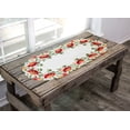 thumbnail image 3 of Red Poppy on Ivory Table Runner (14"x27"/ 15"x34"), 3 of 5
