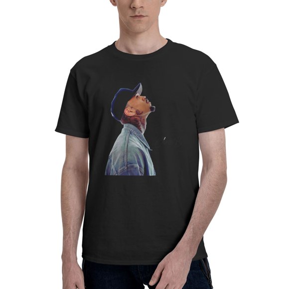 Chris Brown Breezy Bowl XX Men's Cotton T-Shirt Short Sleeve Crew Neck Tee Shirts Casual Solid Tops