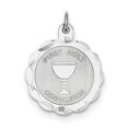 thumbnail image 1 of Sterling Silver Rhodium-plated First Holy Communion Disc Charm QC373 (25mm x 20mm), 1 of 2