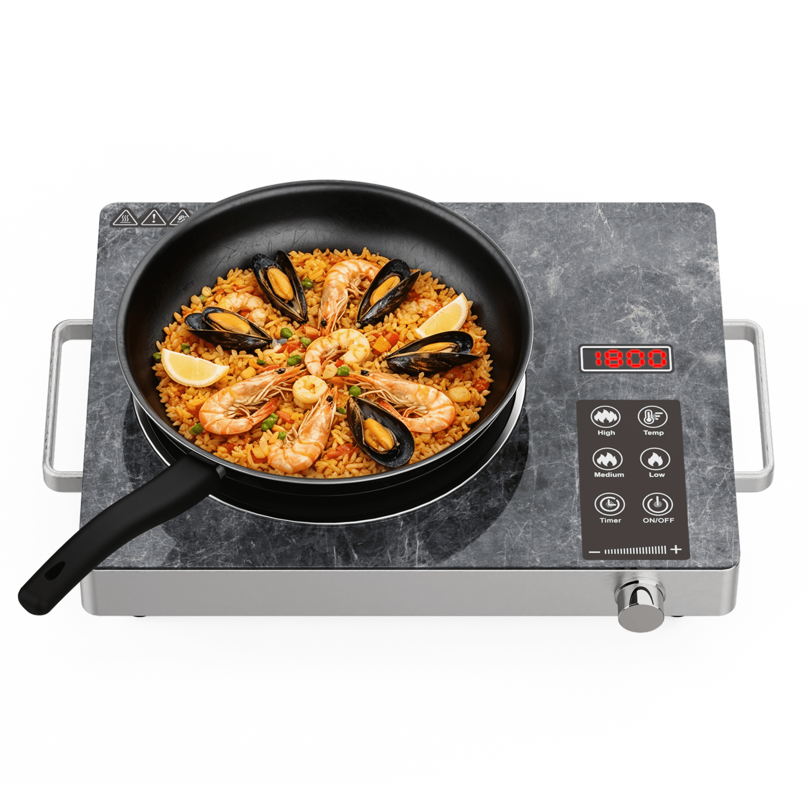 Graceall Single Burner Ceramic Cooktop, Portable 1800W Electric Stove, Countertop Burner for Cooking, Kitchen Hot Plate, Temperature Adjustable Compact Hob Camping Stoves