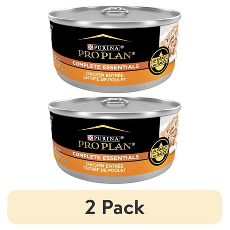 (2 pack) Purina Pro Plan Complete Essentials, Chicken, Wet Cat Food, 5.5 oz Can