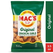 Mac's Original Crispy Fried Pork Cracklin Curls, 3.5 oz Bag
