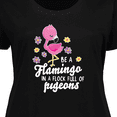 thumbnail image 4 of Inktastic Be a Flamingo in a Flock of Pigeons with Flowers Women's Plus Size T-Shirt, 4 of 5