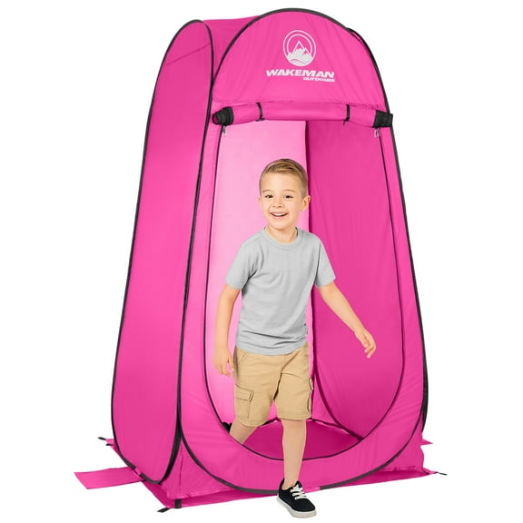 Wakeman Kid Size Pop Up Changing Tent, 3x3x5.2ft Mini Portable Toilet Stall or Dressing Room, Pink