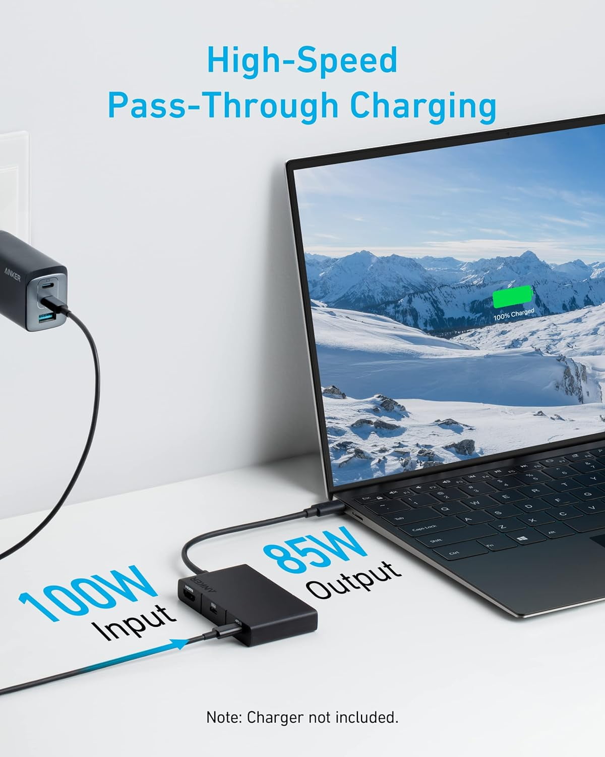 Anker USB C Hub, 332 USB-C Hub (5-in-1, 4K HDMI) with 100W Power Delivery, 4K@30Hz HDMI Display, 5Gbps USB-C&A Data Ports