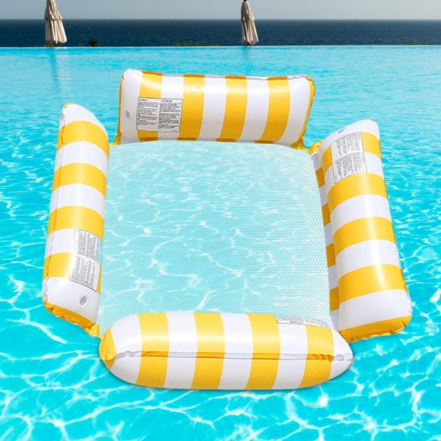 Sillón flotante Cola inflable reclinable premium amarillo