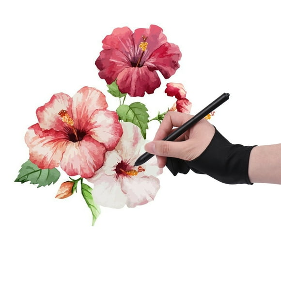 Graflsoa Black Elastic Fabric Drawing Glove for Huion, Wacom, BOSTO, UGEE, VINSA Tablets – Lightweight, Anti-Smudge, Single Glove Included
