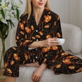 thumbnail image 6 of Balery Halloween With Pumpkins Pattern Pajama Sets for Women Long Sleeve 2 Piece Sleepwear Loungewear Sets Soft PJ's with Pockets Long Sleeve Comfy Pj Sets-Small, 6 of 7