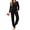 A-Black, variant on Womens Velvet Pajamas Sets Winter 2 Piece Outfits Ladies Fleece Long Sleeve Sleepwear with Pockets
