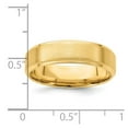 thumbnail image 6 of Auriga Fine Jewelry 14K Yellow Gold 6mm Lightweight Brushed Satin/Polished Stepped Edge Wedding Band for Women Size 11.5, 6 of 7