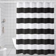 thumbnail image 1 of Cortina de ducha AmazerBath de tela blanca y negra 180 x 180 cm, 1 of 7