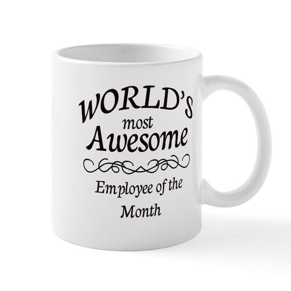 CafePress - Employee Of The Month Mug - 11 oz Ceramic Mug - Novelty Coffee Tea Cup