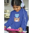 thumbnail image 2 of Cute Cat And Tiger Friends Hoodie Juniors -Image by Shutterstock,  Small, 2 of 4