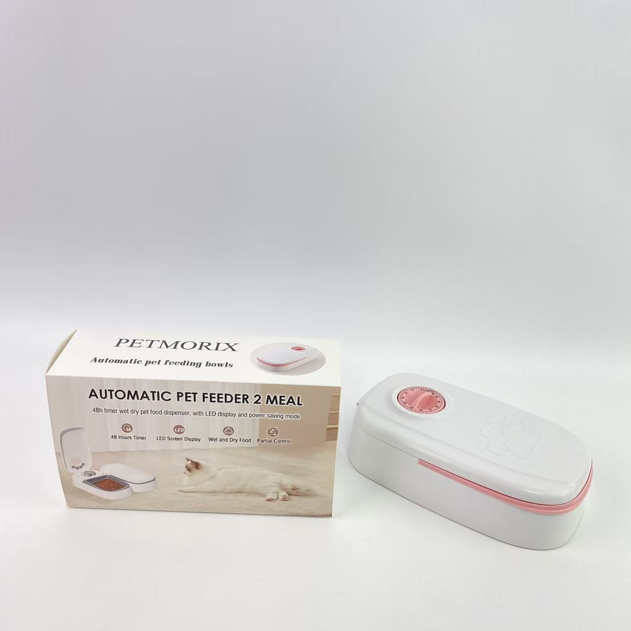 PETMORIX Automatic pet feeding bowls, 48H Timer Wet Dry Cat Food Dispenser, for Cat and Dog Automatic Feeder