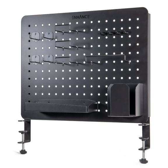 ENHANCE Metal Pegboard Desk Organizer (18 x 14 in) Desk Peg Board (14 pcs)