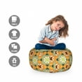 thumbnail image 2 of Mexican Storage Toy Bag Chair, Continuous Vibrant Tones Talavera Illustration, Stuffed Animal Organizer Washable Bag, Large Size, Orange Pistachio Green, by Ambesonne, 2 of 3