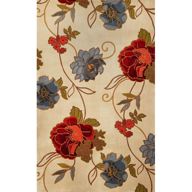 country floral catalina collection area rug in multi and oval rectangle round runner shape walmart com walmart com