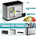 thumbnail image 2 of Organizador de Cubiertos, Escurridor de Cubiertos de Acero Inoxidable, Porta Cubiertos con 4 Compartimentos, Adecuada para Guardar Palillos, Cuchillos, Tenedores y Otros Cubiertos, 2 of 4