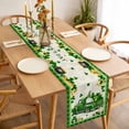 thumbnail image 3 of St. Patrick's Day Table Runner - 90 Inch Long, Kitchen Dining Table Runner Dresser Scarves, Gnomes Truck Shamrocks Gold Coin Plaid Farmhouse Decor for Coffee Tables Wedding Party Banquet, 3 of 8