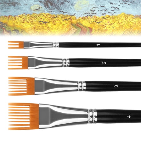 4PCS Flat Paint Brush Set for Acrylic, EEEkit Professional Watercolor Brushes for Gouache Oil and Body Painting